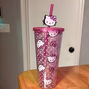 Hello Kitty Pink Tumbler with Straw